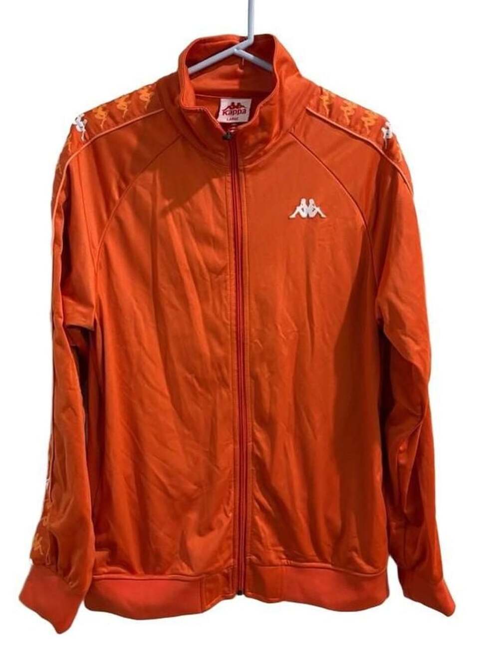 Kappa 222 Banda Anniston Track Jacket Size Large Orange Full Zip